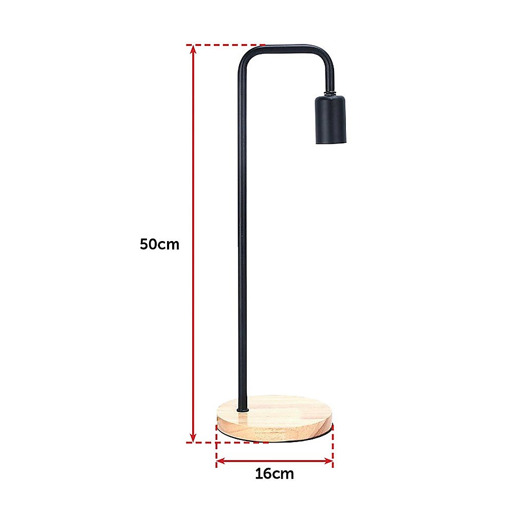 Table Lamps: Modern Table lamp Desk Light Timber Base Bedside Bedroom Black