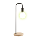 Table Lamps: Modern Table lamp Desk Light Timber Base Bedside Bedroom Black