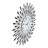 Clocks: Large Modern 3D Crystal Wall Clock Luxury Art Metal Round Home Decor