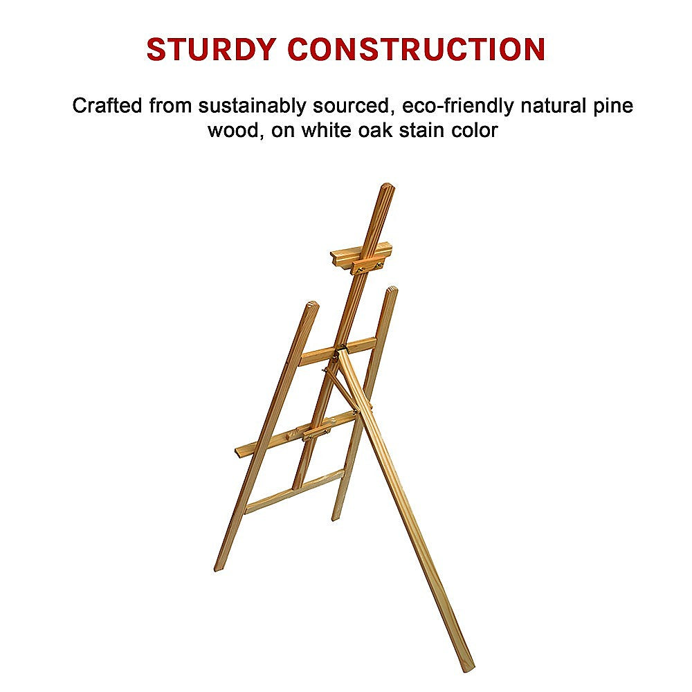 Arts & Crafts: Pine Wood Easel Artist Art Display Painting Shop Tripod Stand Wedding
