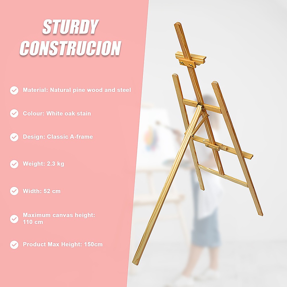 Arts & Crafts: Pine Wood Easel Artist Art Display Painting Shop Tripod Stand Wedding