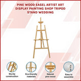 Arts & Crafts: Pine Wood Easel Artist Art Display Painting Shop Tripod Stand Wedding