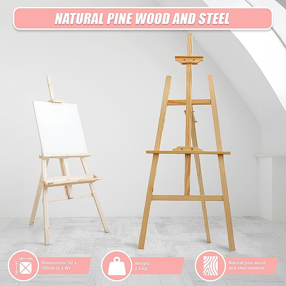 Arts & Crafts: Pine Wood Easel Artist Art Display Painting Shop Tripod Stand Wedding