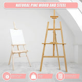 Arts & Crafts: Pine Wood Easel Artist Art Display Painting Shop Tripod Stand Wedding