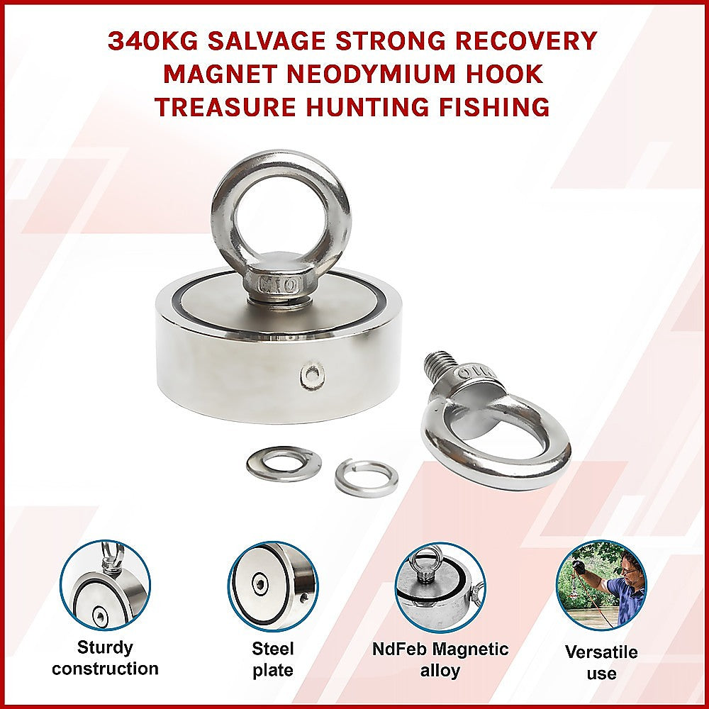 Fishing Tackle: 340Kg Salvage Strong Recovery Magnet Neodymium Hook Treasure Hunting Fishing