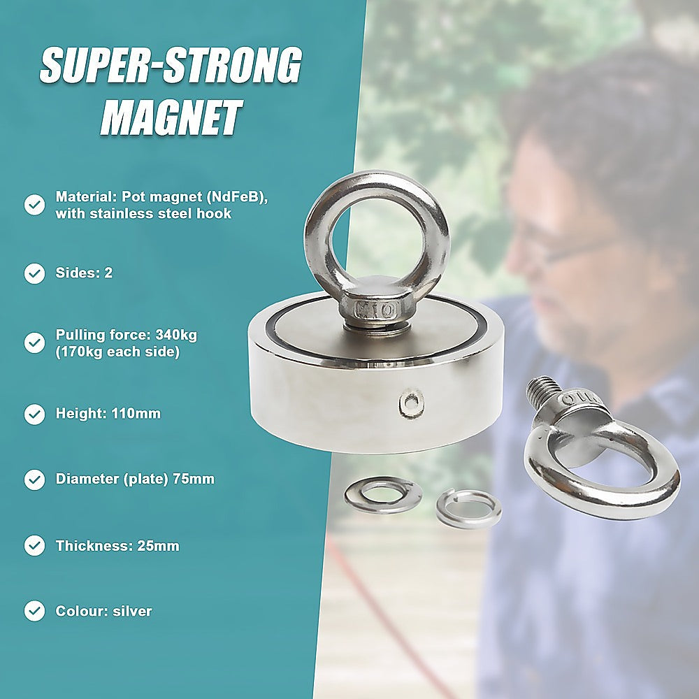 Fishing Tackle: 340Kg Salvage Strong Recovery Magnet Neodymium Hook Treasure Hunting Fishing