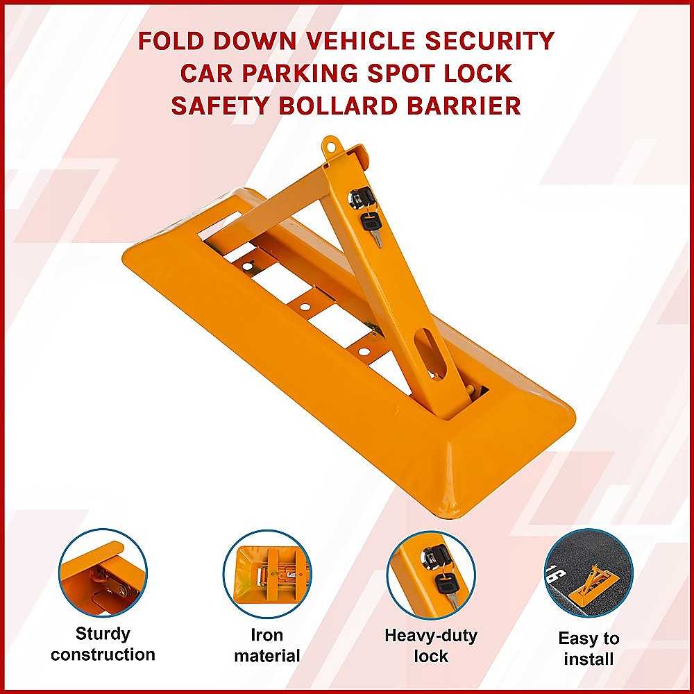 Masonry Tools: Fold Down Vehicle Security Car Parking Spot Lock Safety Bollard Barrier