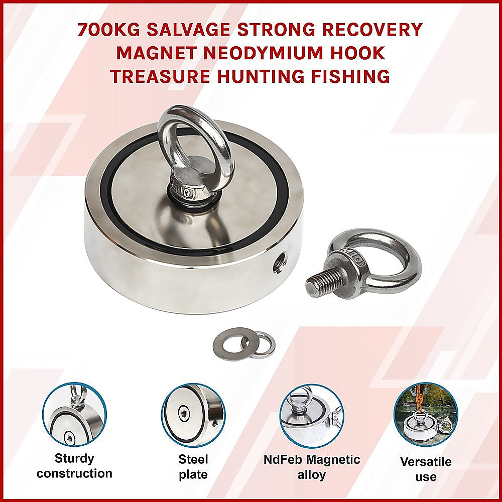 Fishing Tackle: 700Kg Salvage Strong Recovery Magnet Neodymium Hook Treasure Hunting Fishing