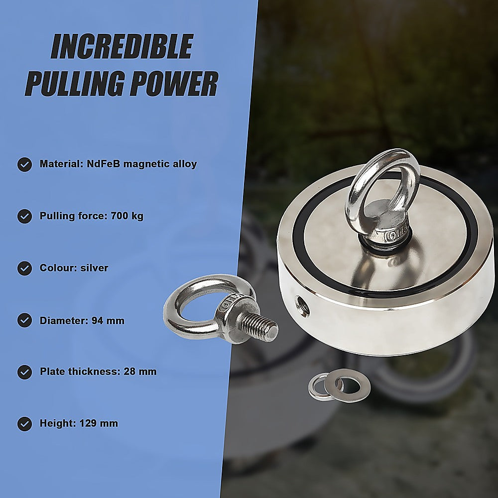 Fishing Tackle: 700Kg Salvage Strong Recovery Magnet Neodymium Hook Treasure Hunting Fishing