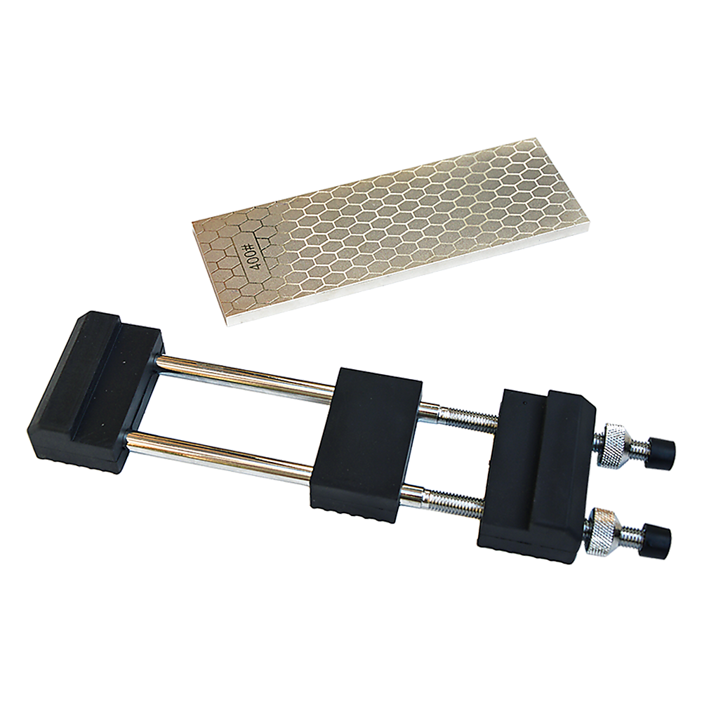 Kitchen Utensils: Double-Sided Diamond Knife Sharpeners Sharpening Stone W/ Stone Holder