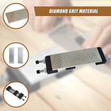 Kitchen Utensils: Double-Sided Diamond Knife Sharpeners Sharpening Stone W/ Stone Holder