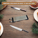Kitchen Utensils: Double-Sided Diamond Knife Sharpeners Sharpening Stone W/ Stone Holder