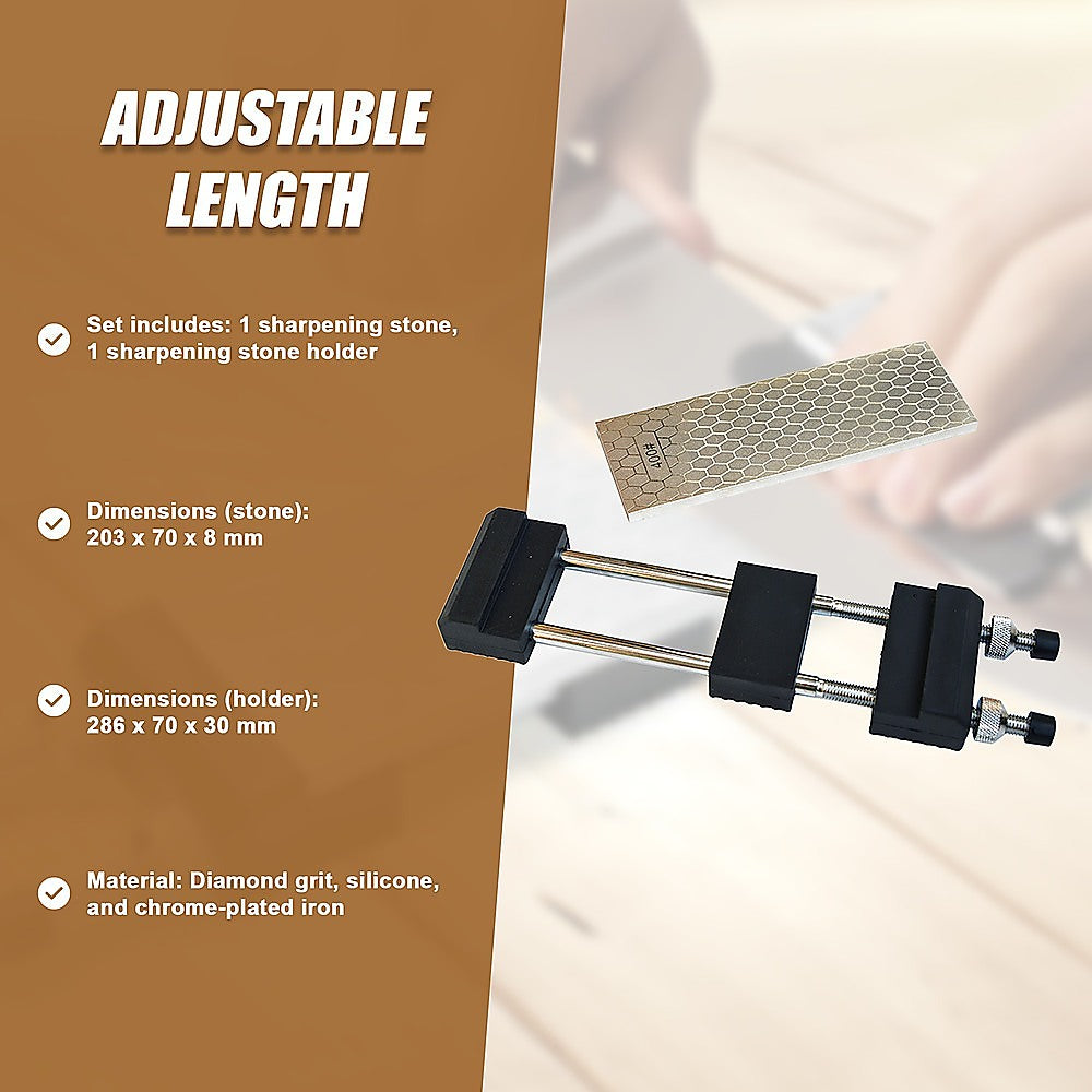 Kitchen Utensils: Double-Sided Diamond Knife Sharpeners Sharpening Stone W/ Stone Holder