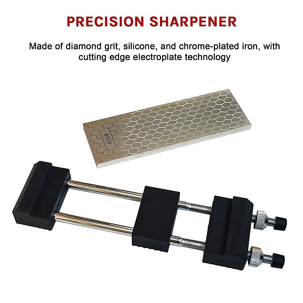 Kitchen Utensils: Double-Sided Diamond Knife Sharpeners Sharpening Stone W/ Stone Holder