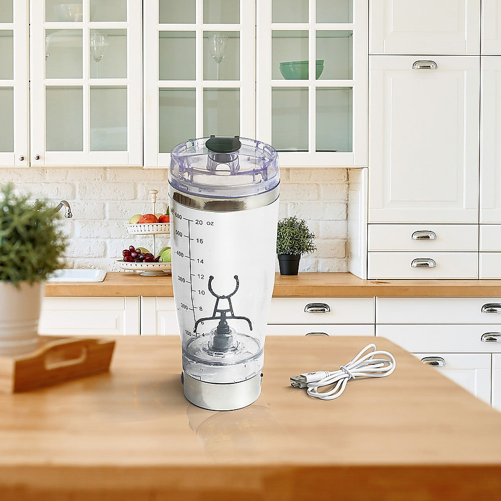 Gym Equipment & Accessories: 600ml Electric Smart Portable Blender Protein Shaker Bottle Cup