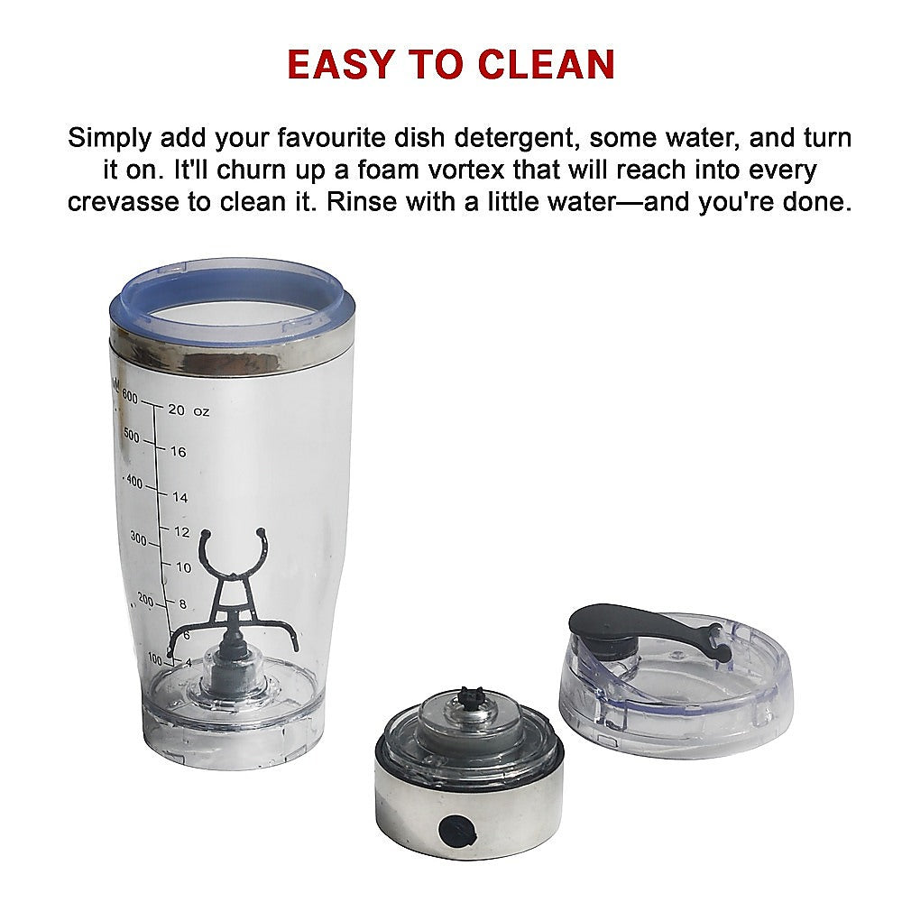 Gym Equipment & Accessories: 600ml Electric Smart Portable Blender Protein Shaker Bottle Cup