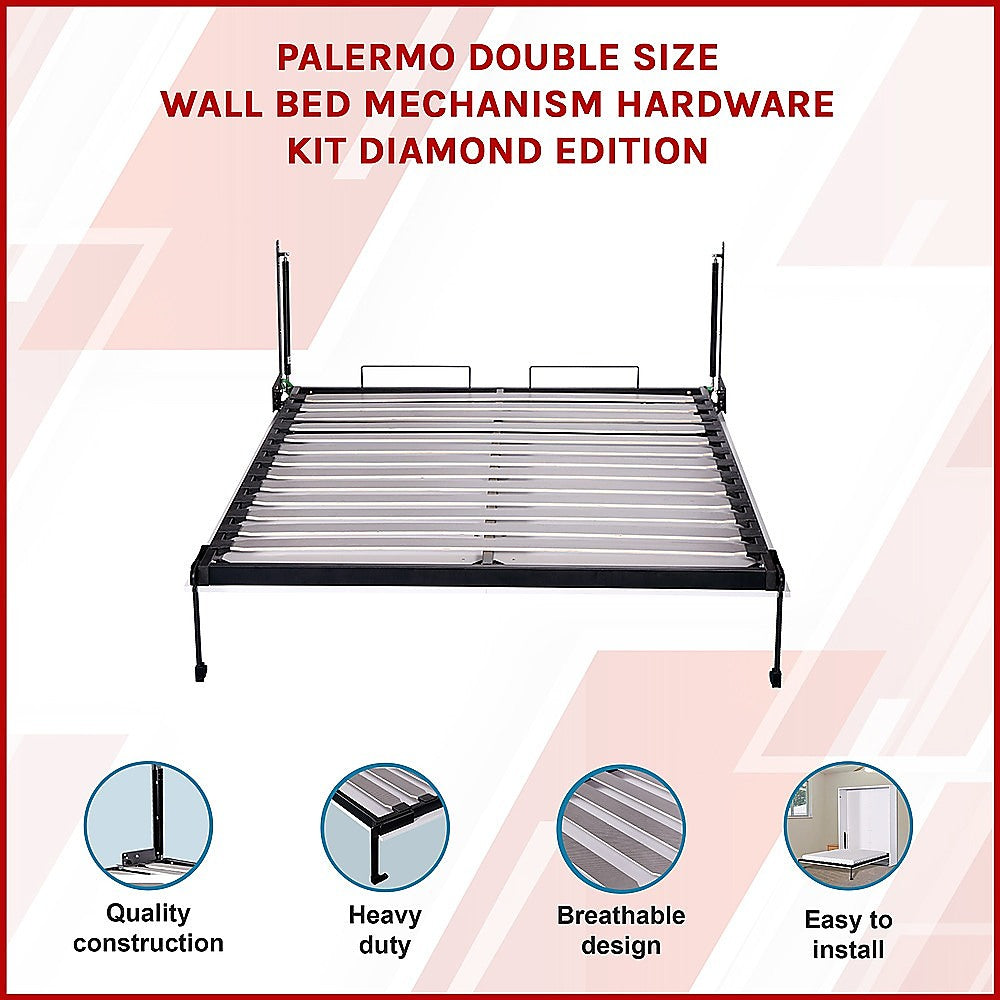 Beds & Bed Frames: Palermo Double Size Wall Bed Mechanism Hardware Kit Diamond Edition