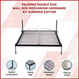 Beds & Bed Frames: Palermo Double Size Wall Bed Mechanism Hardware Kit Diamond Edition