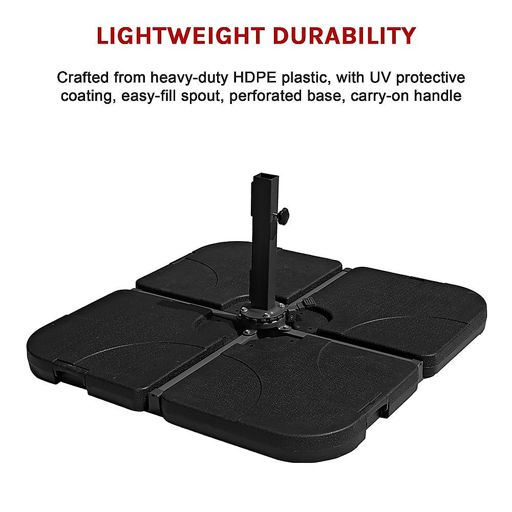 Umbrellas & Sunshades: Outdoor Patio 4-Piece Cantilever Offset 3M Umbrella Base Stand Weight Water Sand
