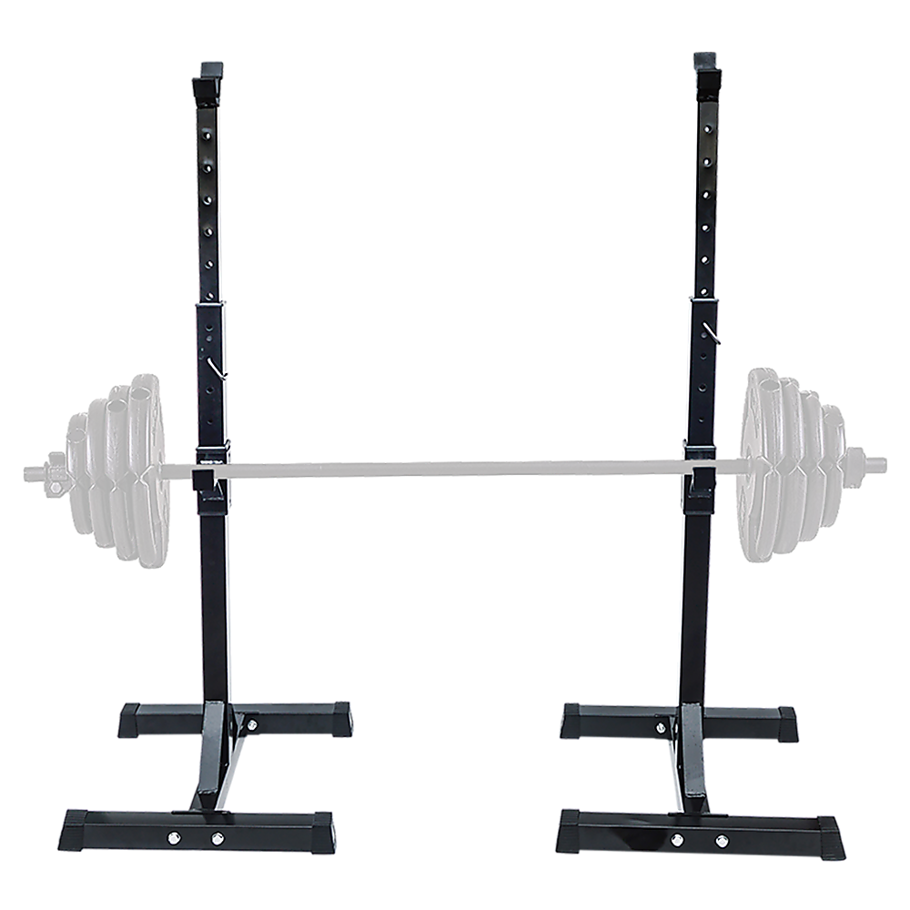 Gym Equipment & Accessories: Adjustable Squat Rack Pair Steel Barbell Bench Press Stands Gym Home