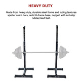 Gym Equipment & Accessories: Adjustable Squat Rack Pair Steel Barbell Bench Press Stands Gym Home