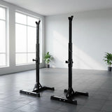 Gym Equipment & Accessories: Adjustable Squat Rack Pair Steel Barbell Bench Press Stands Gym Home