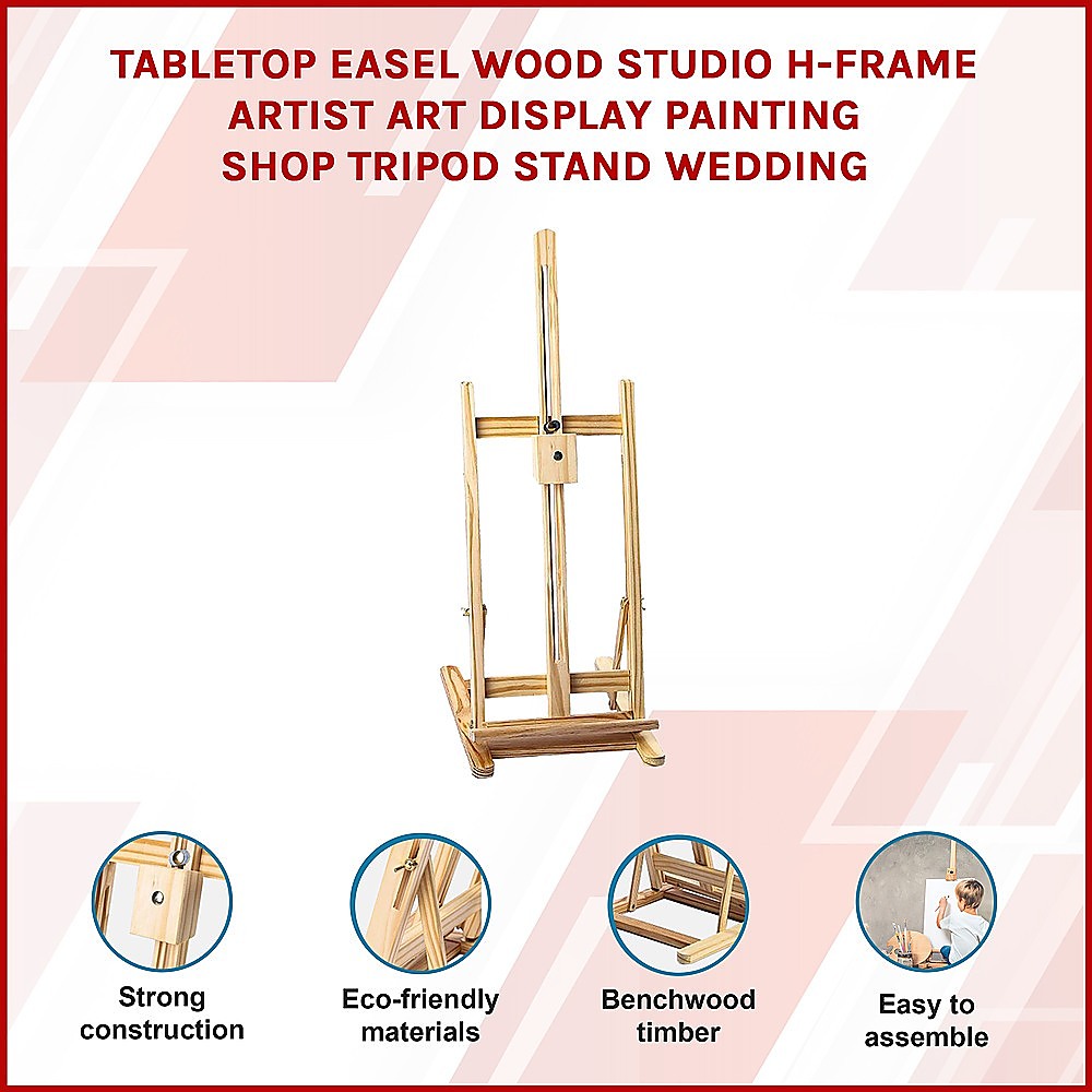 Arts & Crafts: Tabletop Easel Wood Studio H-Frame Artist Art Display Painting Shop Tripod Stand Wedding