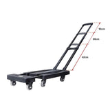 Utility Trolleys: Foldable Hand Flatbed Trolley Cart 6 x 360 Degree Rotating Wheels with Maximum Load 200Kg