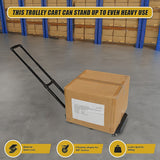 Utility Trolleys: Foldable Hand Flatbed Trolley Cart 6 x 360 Degree Rotating Wheels with Maximum Load 200Kg