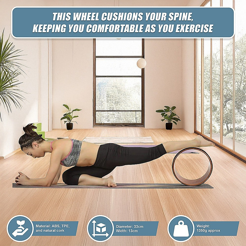 Yoga & Pilates: Yoga Pilates Wheel Cork Circle Prop Back Chest Hips Abdomen Stretch Roller