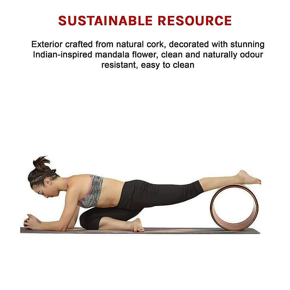 Yoga & Pilates: Yoga Pilates Wheel Cork Circle Prop Back Chest Hips Abdomen Stretch Roller