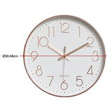 Clocks: Modern Rose Gold Wall Clock  Silent Non-Ticking Quartz Battery Operated Design