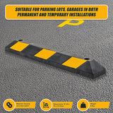 90cm Heavy Duty Rubber Curb Parking Guide Wheel Driveway Stopper Reflective Yellow