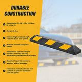 90cm Heavy Duty Rubber Curb Parking Guide Wheel Driveway Stopper Reflective Yellow