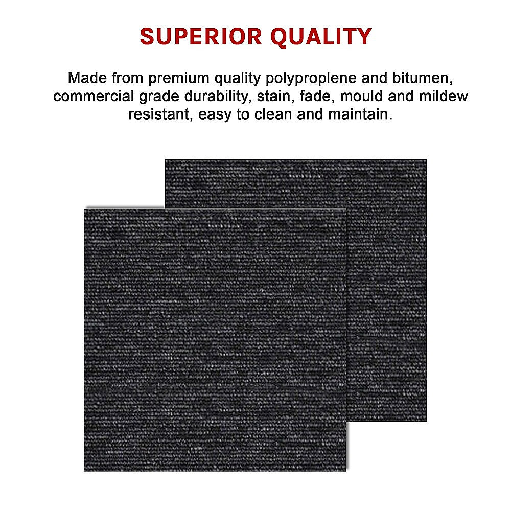 Flooring: 5m2 Box of Premium Carpet Tiles Commercial Domestic Office Heavy Use Flooring Charcoal