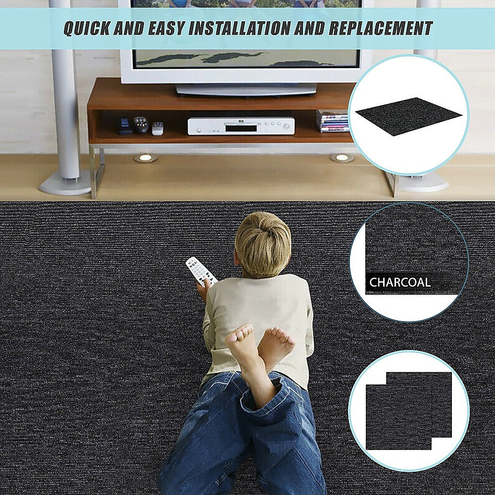Flooring: 5m2 Box of Premium Carpet Tiles Commercial Domestic Office Heavy Use Flooring Charcoal
