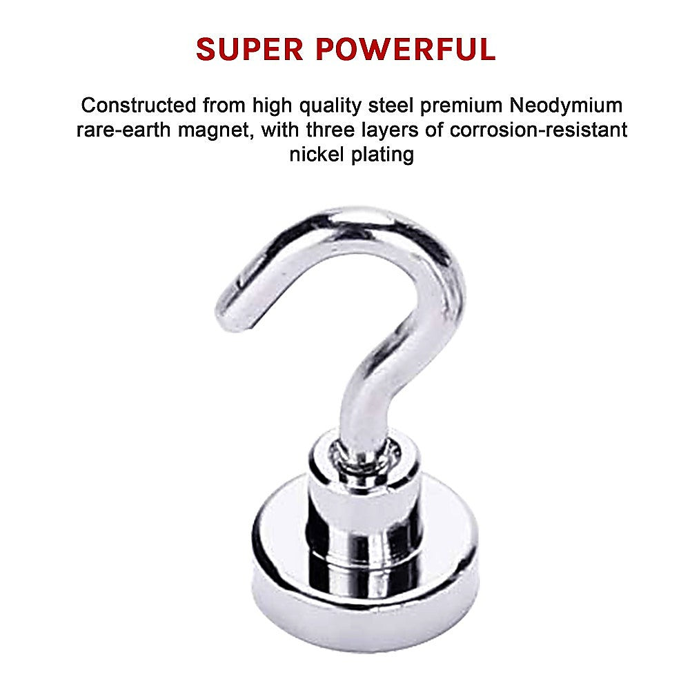 Hardware Hooks: 10x Strong Rare Earth N38 Neodymium Magnetic Hanger Holder 10kg Magnet Hooks