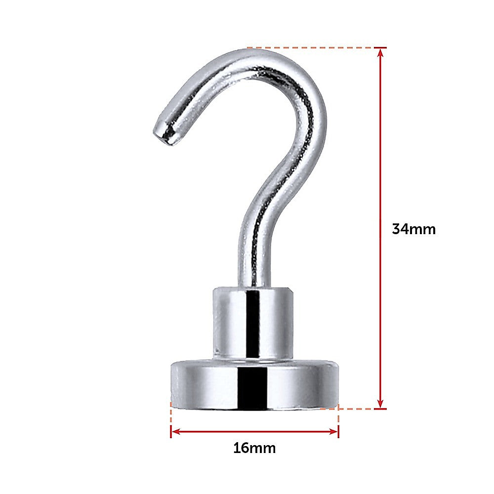 Hardware Hooks: 10x Strong Rare Earth N38 Neodymium Magnetic Hanger Holder 10kg Magnet Hooks