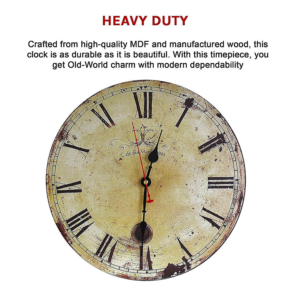 Clocks: Large Vintage Wall Clock Kitchen Office Retro Timepiece