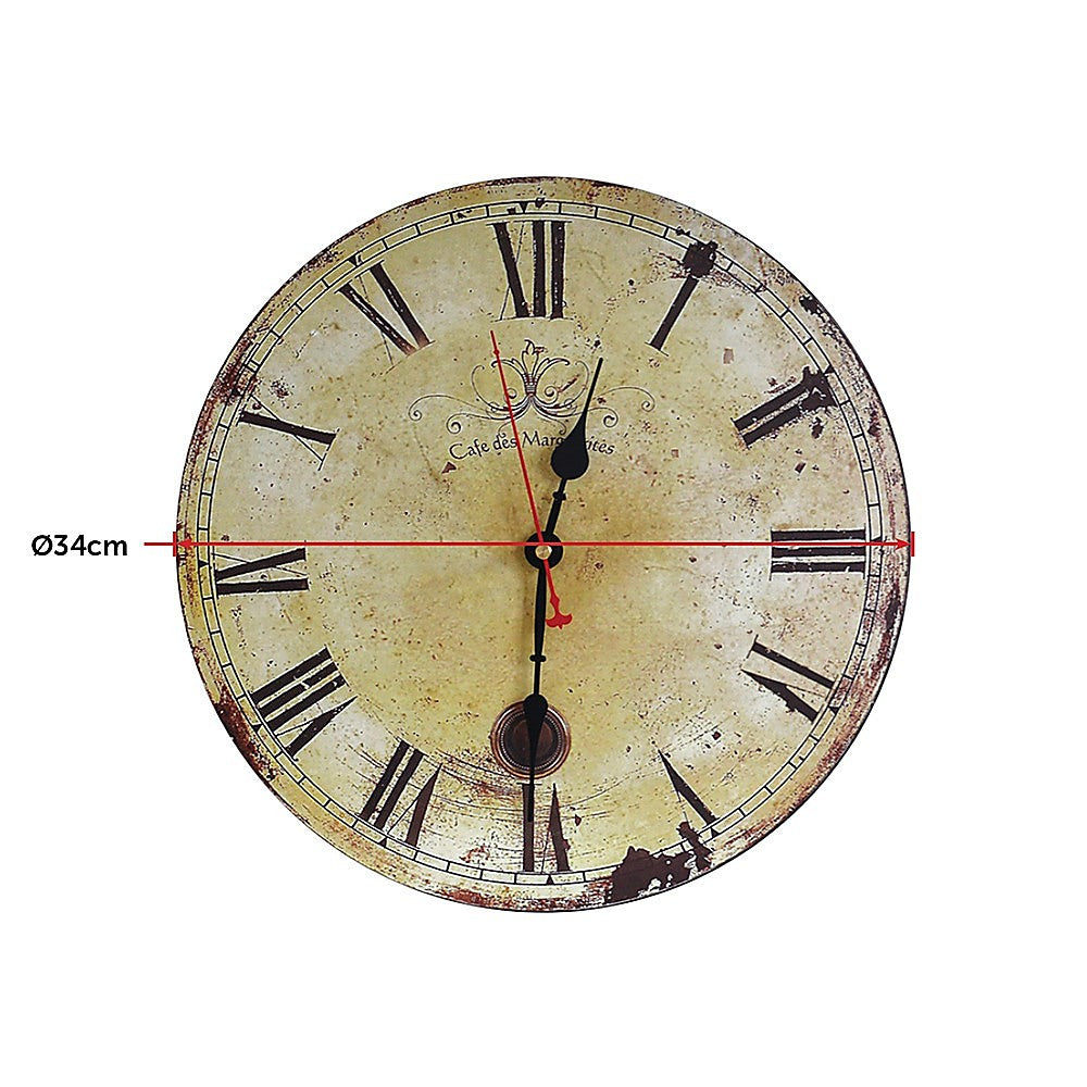 Clocks: Large Vintage Wall Clock Kitchen Office Retro Timepiece