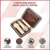 Arts & Crafts: 4 Watch Box Display Travel Case PU Leather