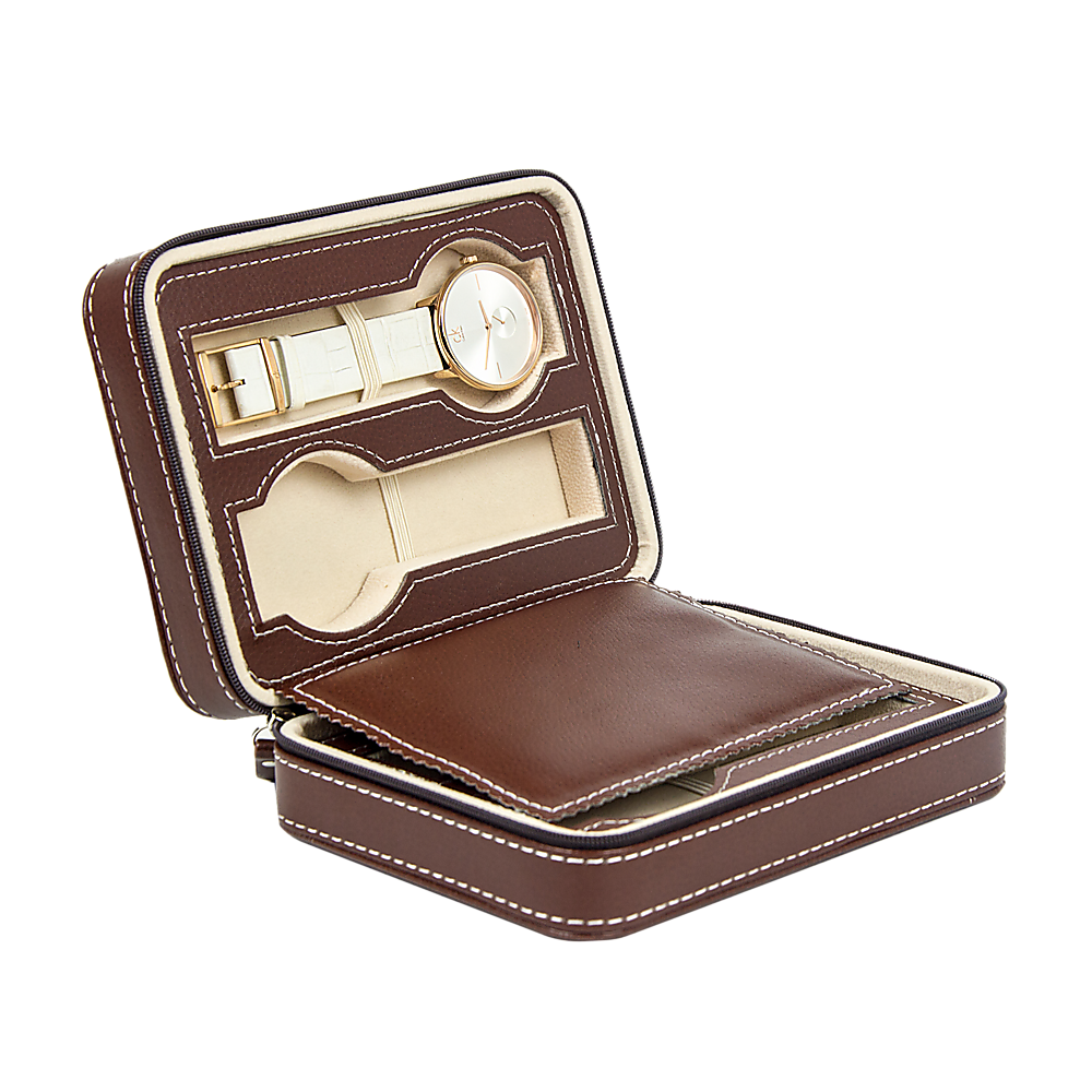 Arts & Crafts: 4 Watch Box Display Travel Case PU Leather