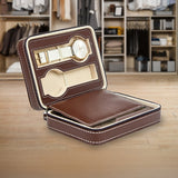 Arts & Crafts: 4 Watch Box Display Travel Case PU Leather