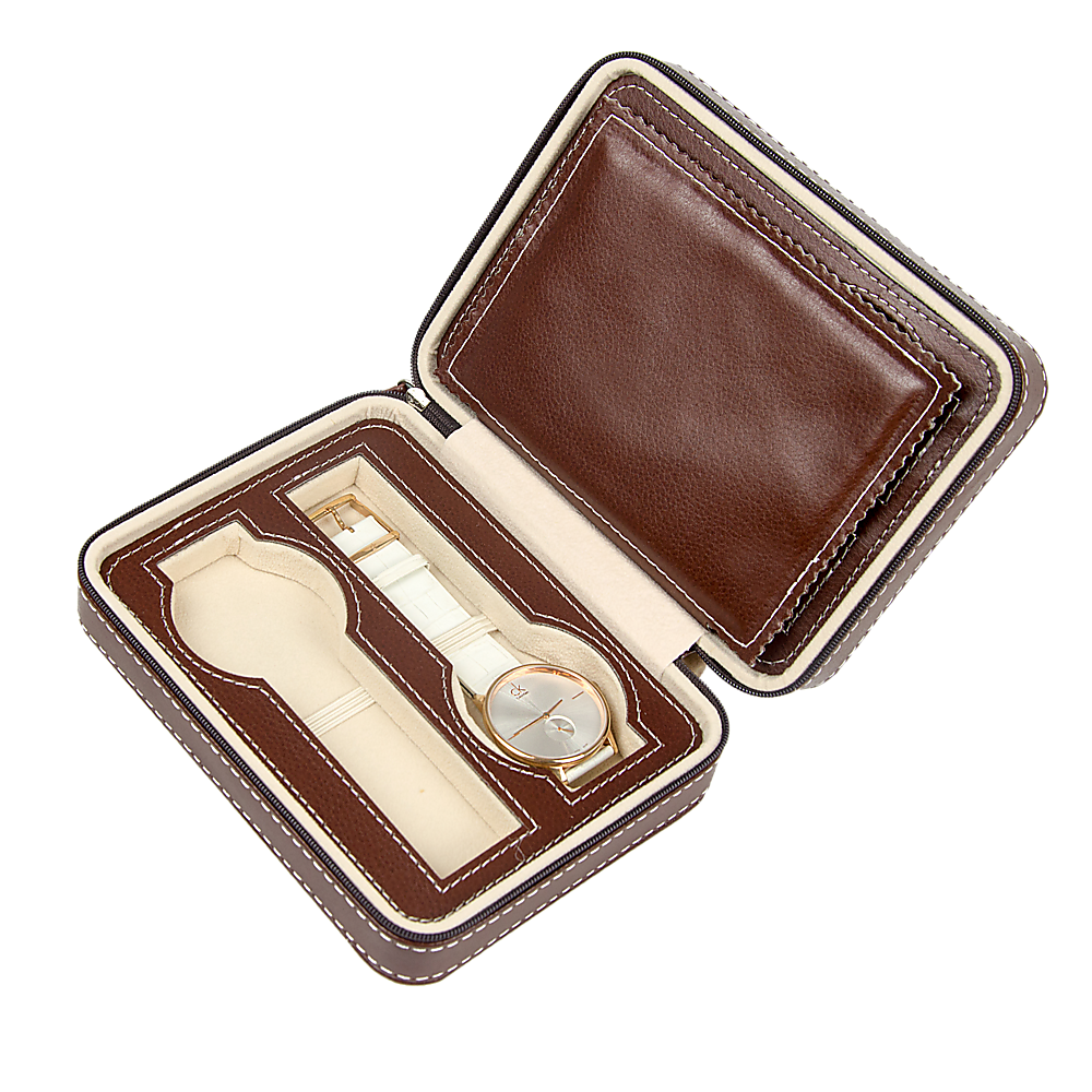 Arts & Crafts: 4 Watch Box Display Travel Case PU Leather
