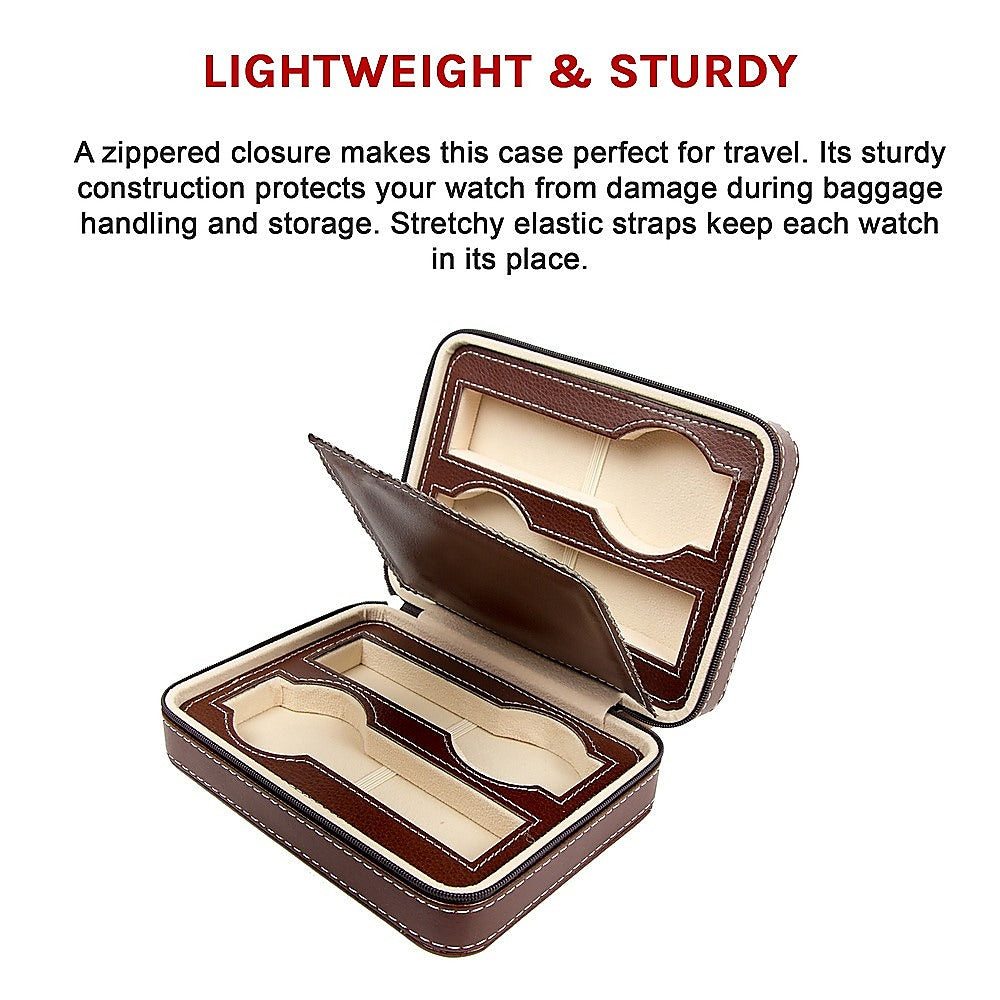 Arts & Crafts: 4 Watch Box Display Travel Case PU Leather