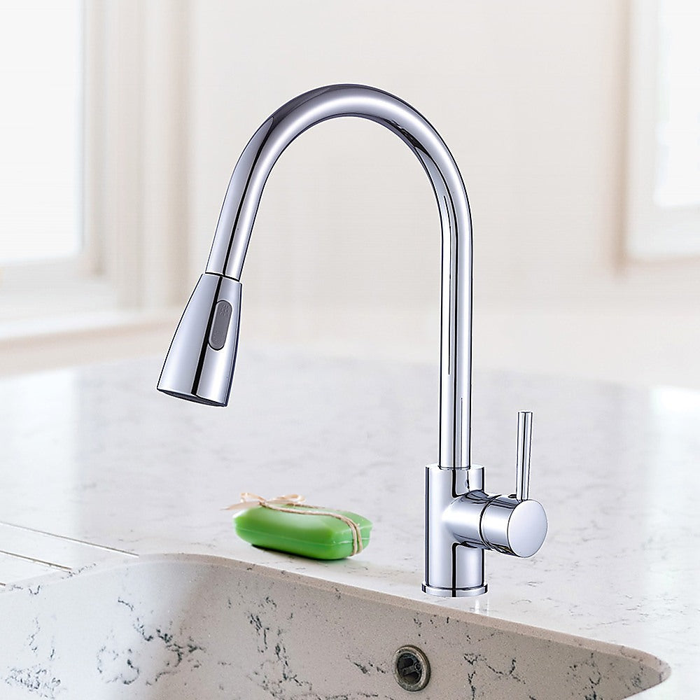 Tap & Sink Accessories: Basin Mixer Pull-Down Tap Faucet -Kitchen Laundry Bathroom Sink