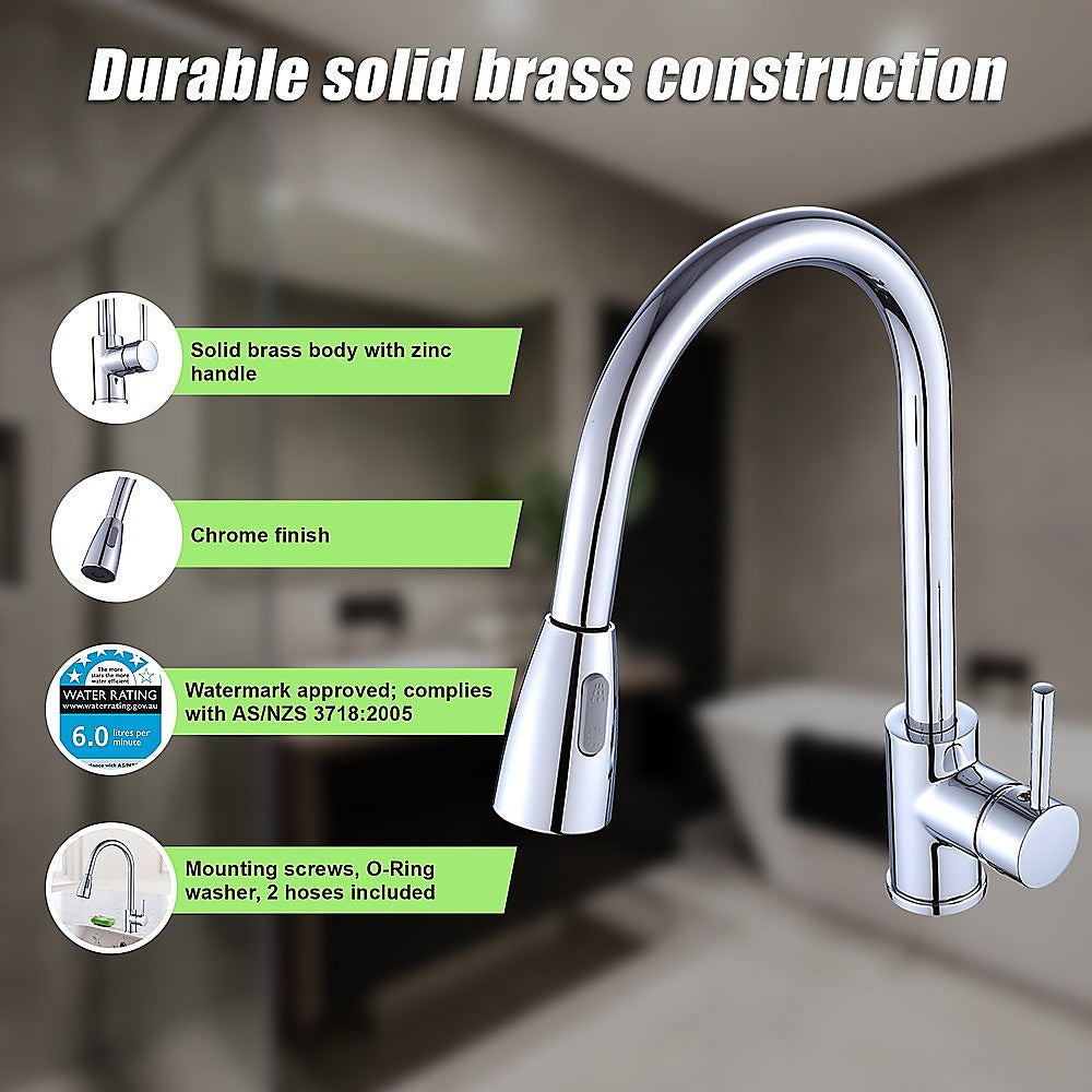 Tap & Sink Accessories: Basin Mixer Pull-Down Tap Faucet -Kitchen Laundry Bathroom Sink