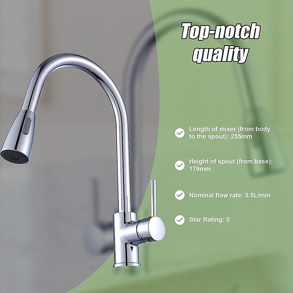 Tap & Sink Accessories: Basin Mixer Pull-Down Tap Faucet -Kitchen Laundry Bathroom Sink