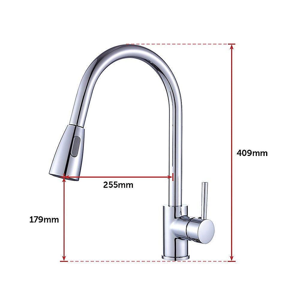 Tap & Sink Accessories: Basin Mixer Pull-Down Tap Faucet -Kitchen Laundry Bathroom Sink