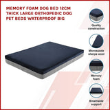 Dog Beds: Memory Foam Dog Bed 12CM Thick Large Orthopedic Dog Pet Beds Waterproof Big